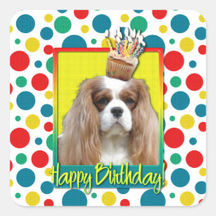 Birthday Cupcake - Cavalier - Blenheim Square Sticker