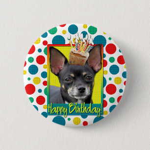 Birthday Cupcake - Chihuahua - Isabella 6 Cm Round Badge