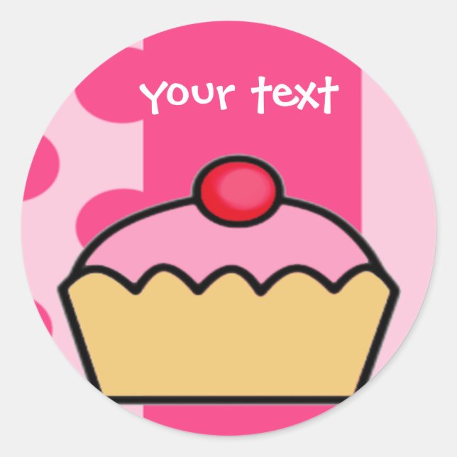 birthday cupcake classic round sticker (Front)