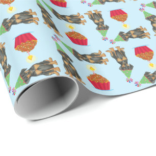 Birthday Cupcake Doberman Wrapping Paper