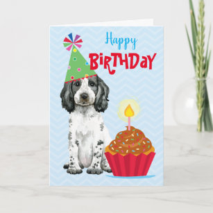 Birthday Cupcake English Cocker Spaniel Card