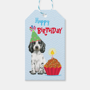 Birthday Cupcake English Cocker Spaniel Gift Tags