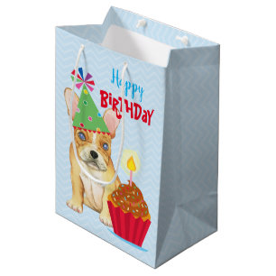 Birthday Cupcake French Bulldog  Medium Gift Bag