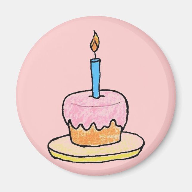 "Birthday Cupcake" Fridge Magnet (Front)