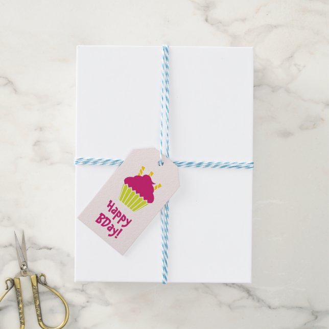 Birthday Cupcake Gift Tag (With Twine)