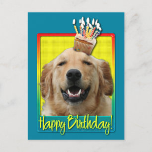 Birthday Cupcake - Golden Retriever - Mickey Postcard