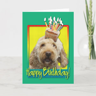 Birthday Cupcake - GoldenDoodle Card