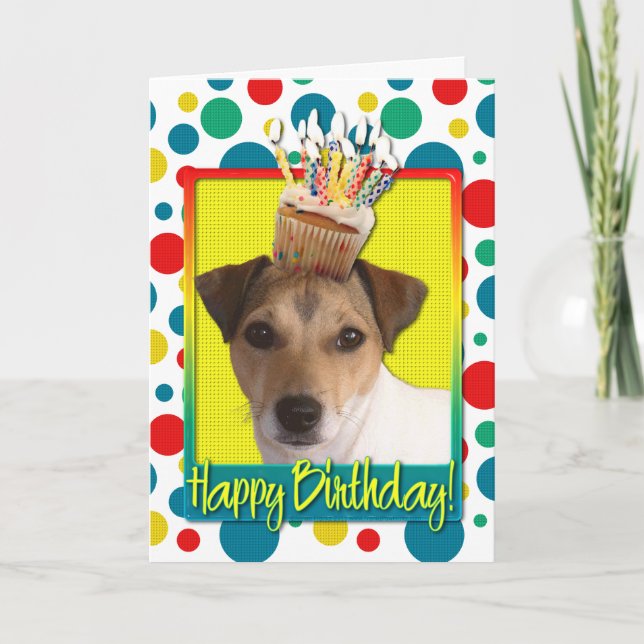 Birthday Cupcake - Jack Russell Card (Front)