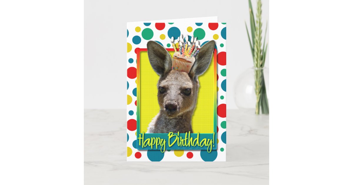 Birthday Cupcake - Kangaroo Card | Zazzle