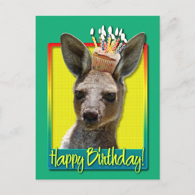Birthday Cupcake - Kangaroo Postcard (Front)