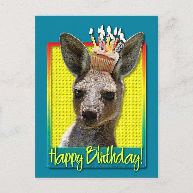 Birthday Cupcake - Kangaroo Postcard (Front)