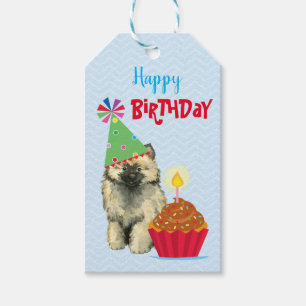Birthday Cupcake Keeshond Gift Tags