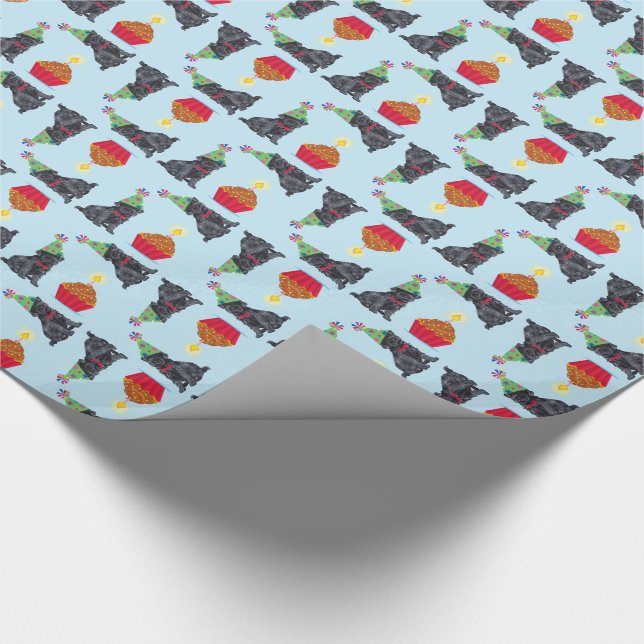 Birthday Cupcake Kerry Blue Terrier Wrapping Paper (Corner)