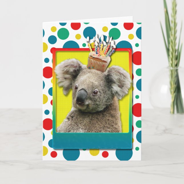 Birthday Cupcake - Koala Card (Front)