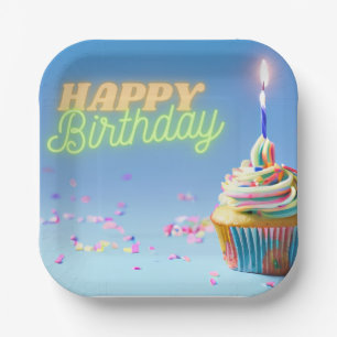 Birthday Cupcake Paper Plate