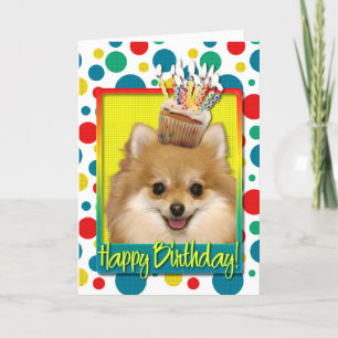 Birthday Cupcake - Pomeranian Card