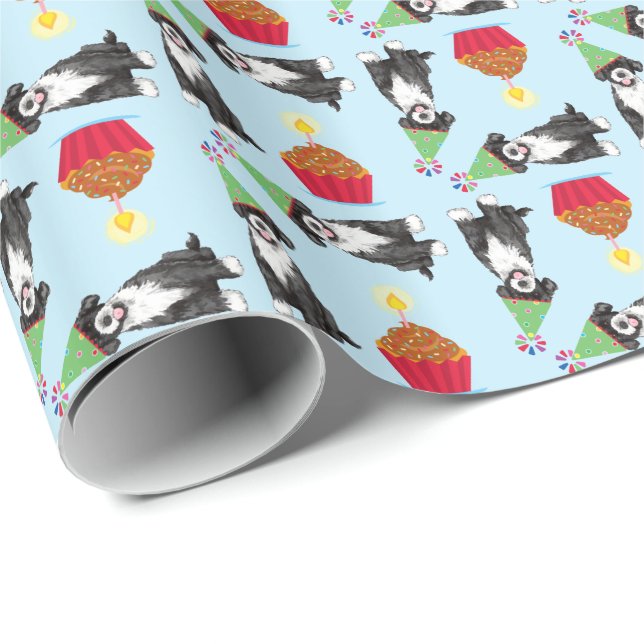 Birthday Cupcake Portuguese Water Dog Wrapping Paper (Roll Corner)