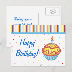 Birthday Cupcake Postcard