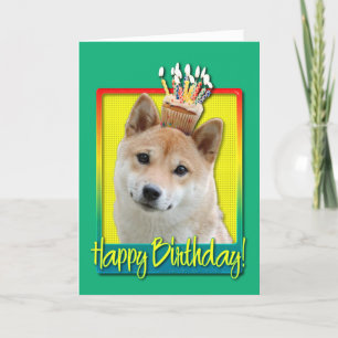 Birthday Cupcake - Shiba Inu Card