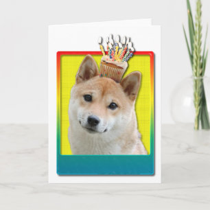 Birthday Cupcake - Shiba Inu Card