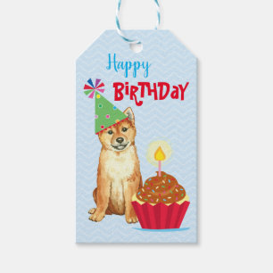 Birthday Cupcake Shiba Inu Gift Tags