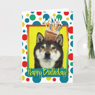 Birthday Cupcake - Shiba Inu - Yasha Card