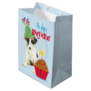 Birthday Cupcake Smooth Fox Terrier Medium Gift Bag
