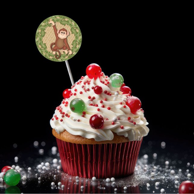 Birthday Cupcake Toppers Stickers Monkey Jungle (Creator Uploaded)