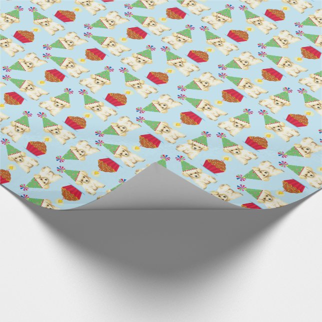 Birthday Cupcake Toy Poodle Wrapping Paper (Corner)