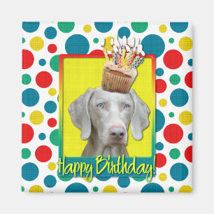 Birthday Cupcake - Weimaraner Magnet