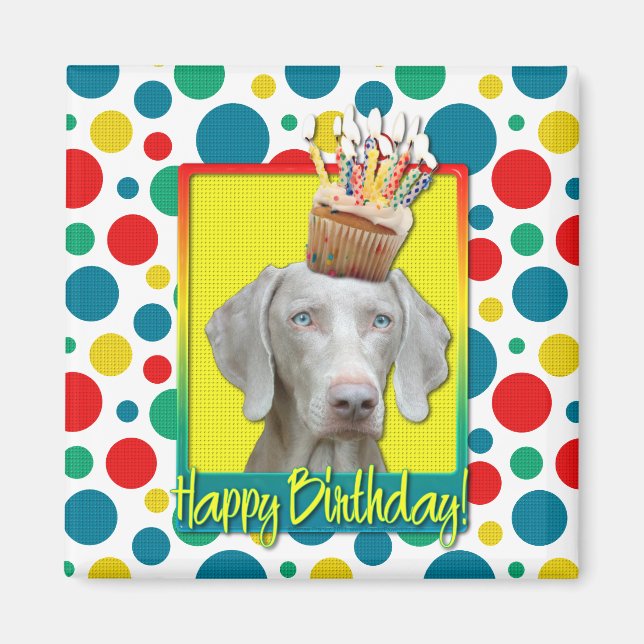 Birthday Cupcake - Weimaraner Magnet (Front)