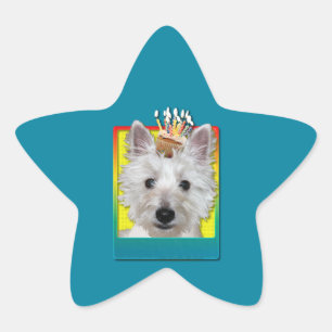 Birthday Cupcake - Westie - Tank Star Sticker