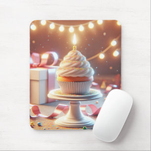 Birthday Cupcake With Candle Mouse Mat