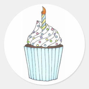 Birthday Cupcake with Candle Stickers