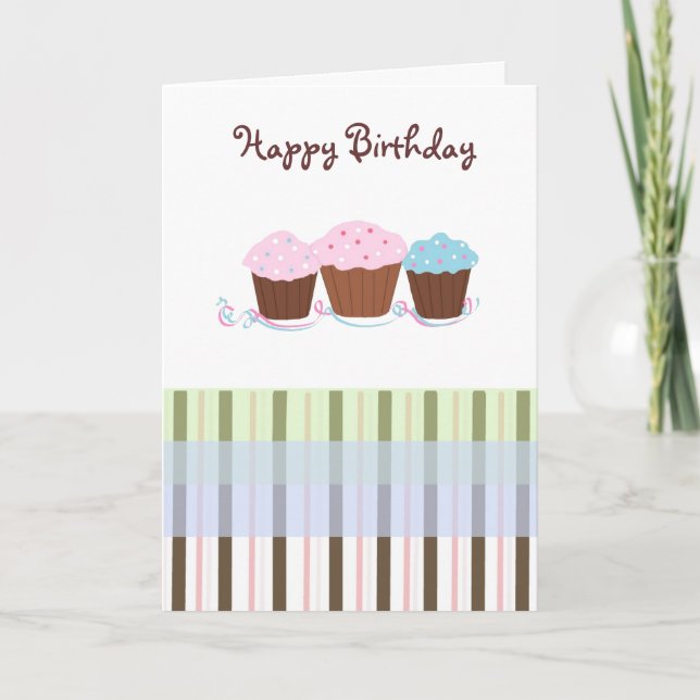 Birthday Cupcakes Card (Front)