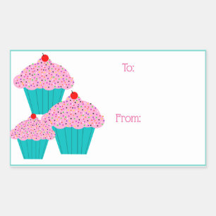Birthday Cupcakes Gift Tag Stickers