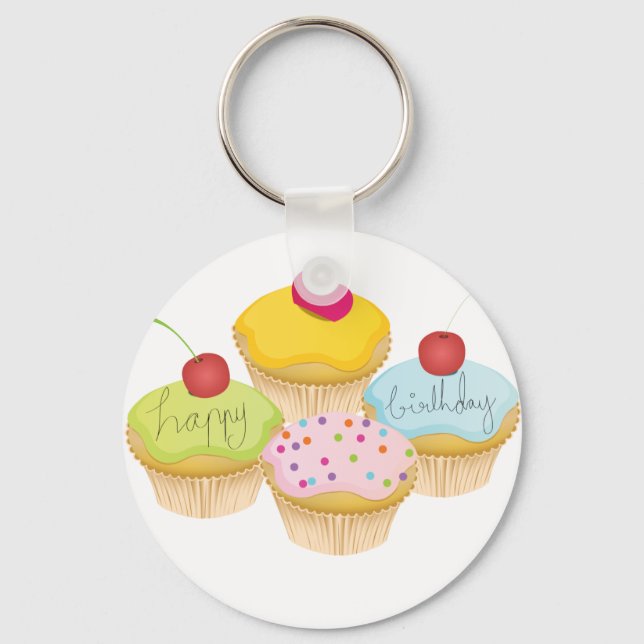Birthday Cupcakes Key Ring (Front)