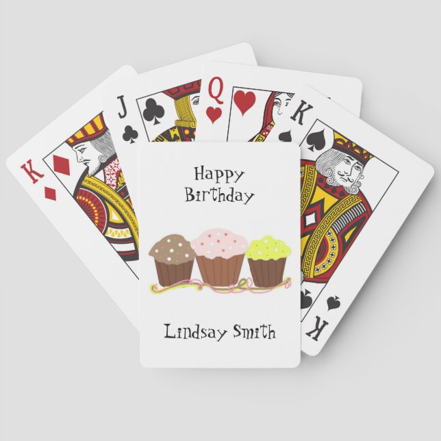Birthday Cupcakes Playing Cards (Back)