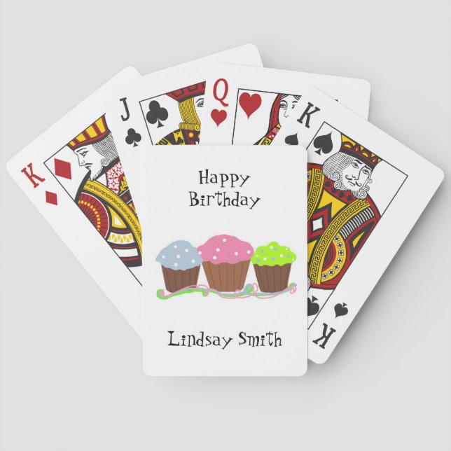 Birthday Cupcakes Playing Cards (Back)