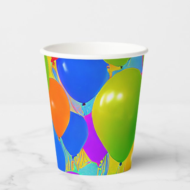 Birthday Cups with Balloon Design (Front)