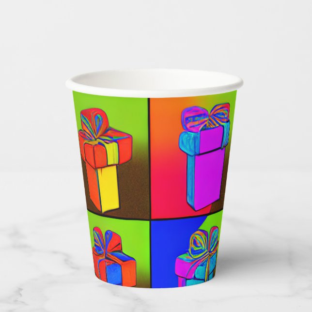Birthday Cups with Gift Design (Front)