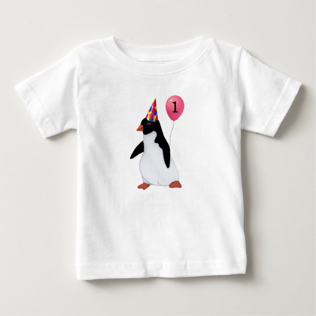 Birthday Custom Age Penguin Shirt (Front)