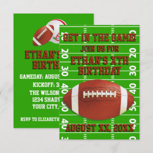 Birthday Custom Football Party Invitation