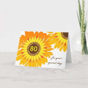 Birthday Custom Front, Add the Year, Sunflowers Card