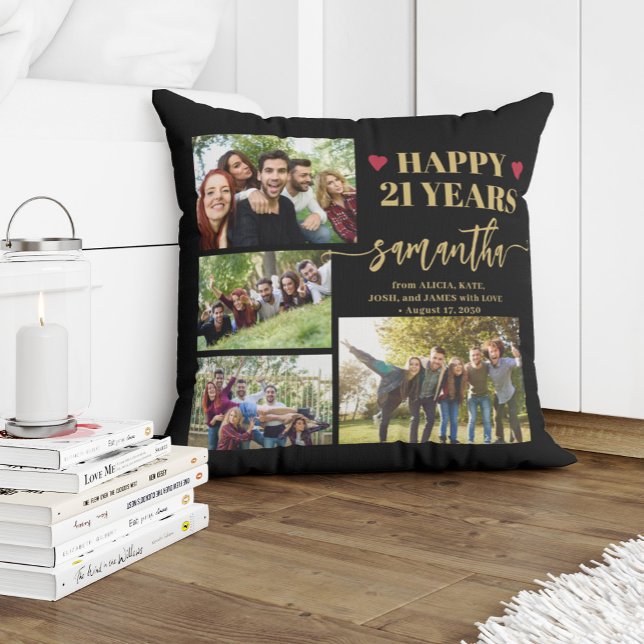 Birthday custom photo best friend name script cushion (Creator Uploaded)