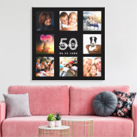 Birthday custom photo collage black monogram