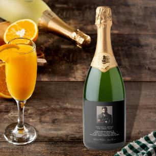 Birthday custom photo fun facts bio black guys man sparkling wine label