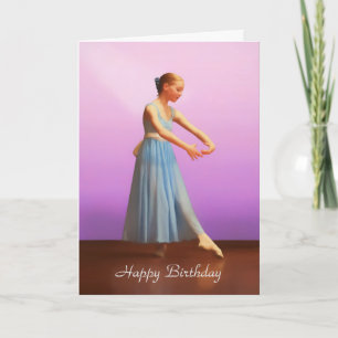 Birthday, Customisable, Ballerina in Blue Card