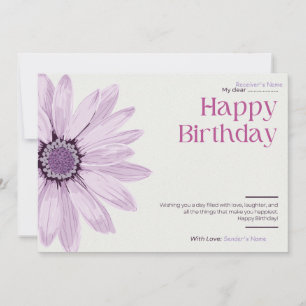 Birthday Customisable Digital Floral Holiday Card
