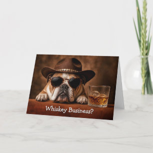 Birthday Cute and Funny Country Western Bulldog Card
